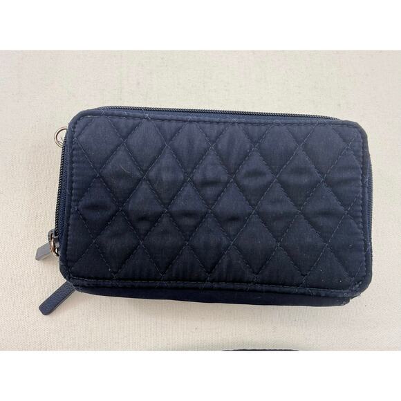 Vera Bradley Quilted Navy Convertible Wallet Crossbody RFID - Picture 3 of 7